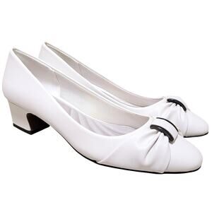 Easy Spirit Women Eloise Low Block Heel Pump Heels Size US 9.5N White